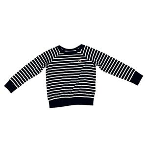 Gap Kids Girls Navy White Striped Sweatshirt with Rainbow Applique Small 6-7